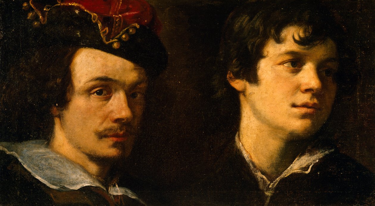 Dvě hlavy, od Ludovica Cardiho známého jako il Cigoli (1559-1613), obraz. od Ludovico Cardi