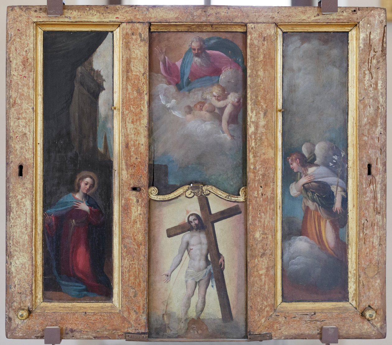 Zvěstování, Bůh Otec ve slávě a drahocenná krev Kristova od Ludovico Carracci