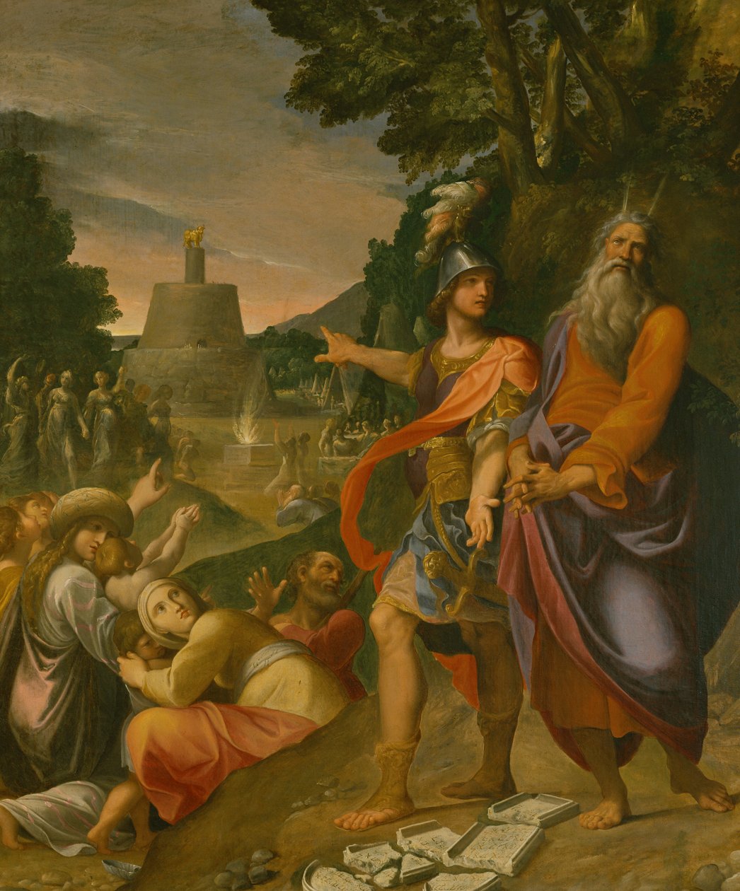 Mojžíš porušuje desky zákona (malba) od Ludovico Carracci