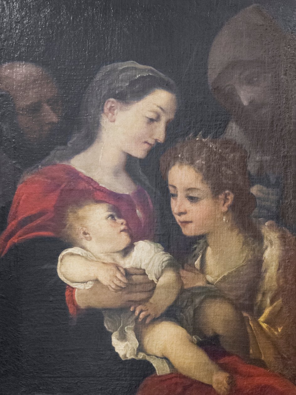 Svatá rodina se svatými Františkem a Kateřinou Alexandrijskou, kolem 1589-92 (olej na plátně) od Ludovico Carracci