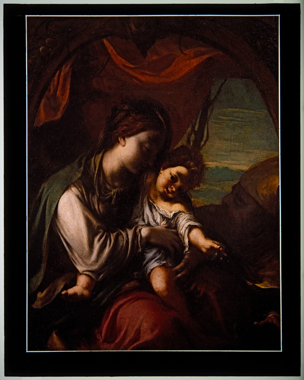 Madona s dítětem a svatým Antonínem Opatem (panel) od Ludovico Carracci