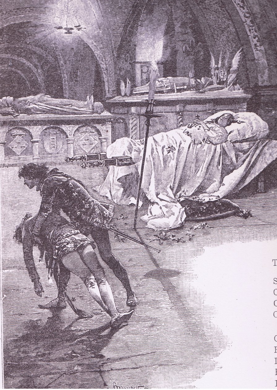 Krásná Julie, která zůstává s anděly, ilustrace z Romea a Julie, od Ludovico Marchetti