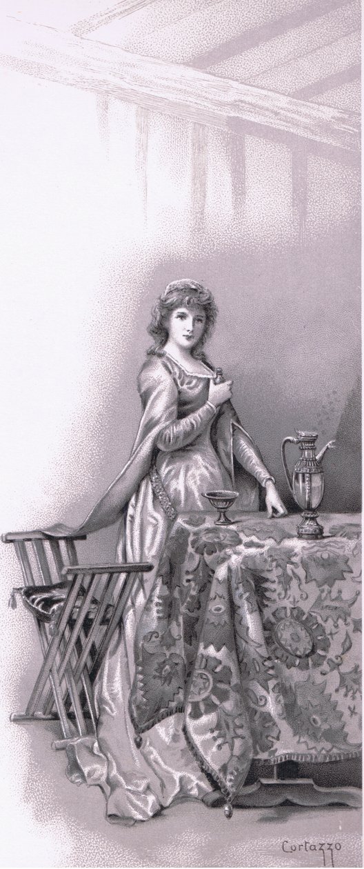 Lady Capuletová: Jdi probudit Julii, běž ji ostříhat, ilustrace z Romea a Julie, od Ludovico Marchetti