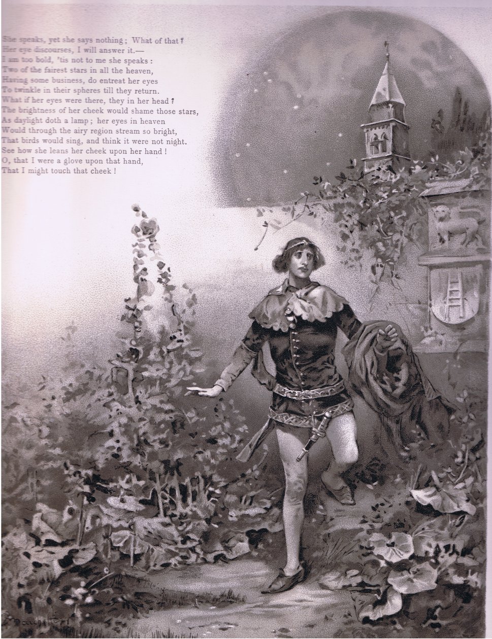 Mluví, ale nic neříká, ilustrace z Romea a Julie, od Ludovico Marchetti