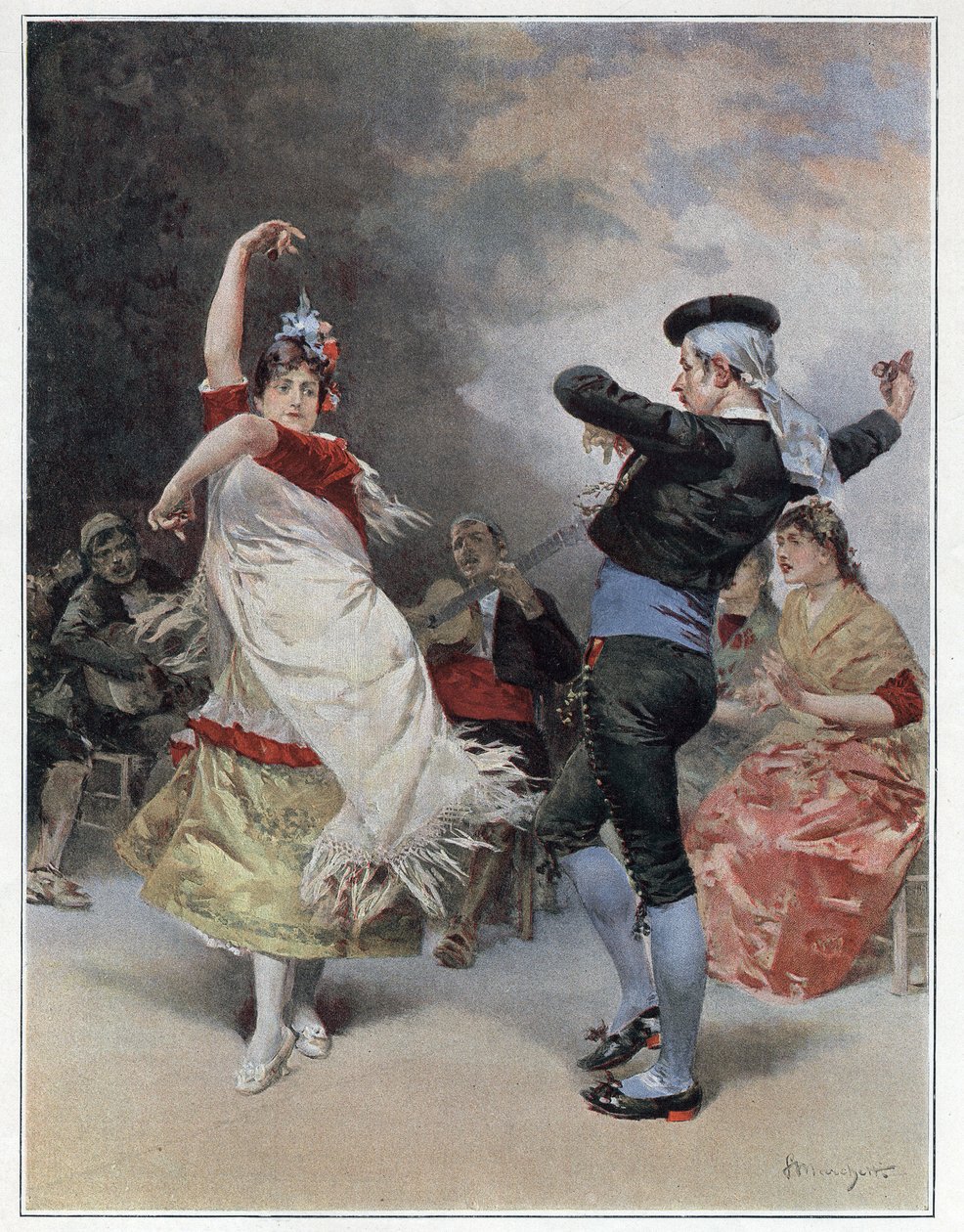 Cikáni z Granady. Chromotypografie Ludovica Marchettiho (1853-1909) 1889 Soukromá sbírka. od Ludovico Marchetti