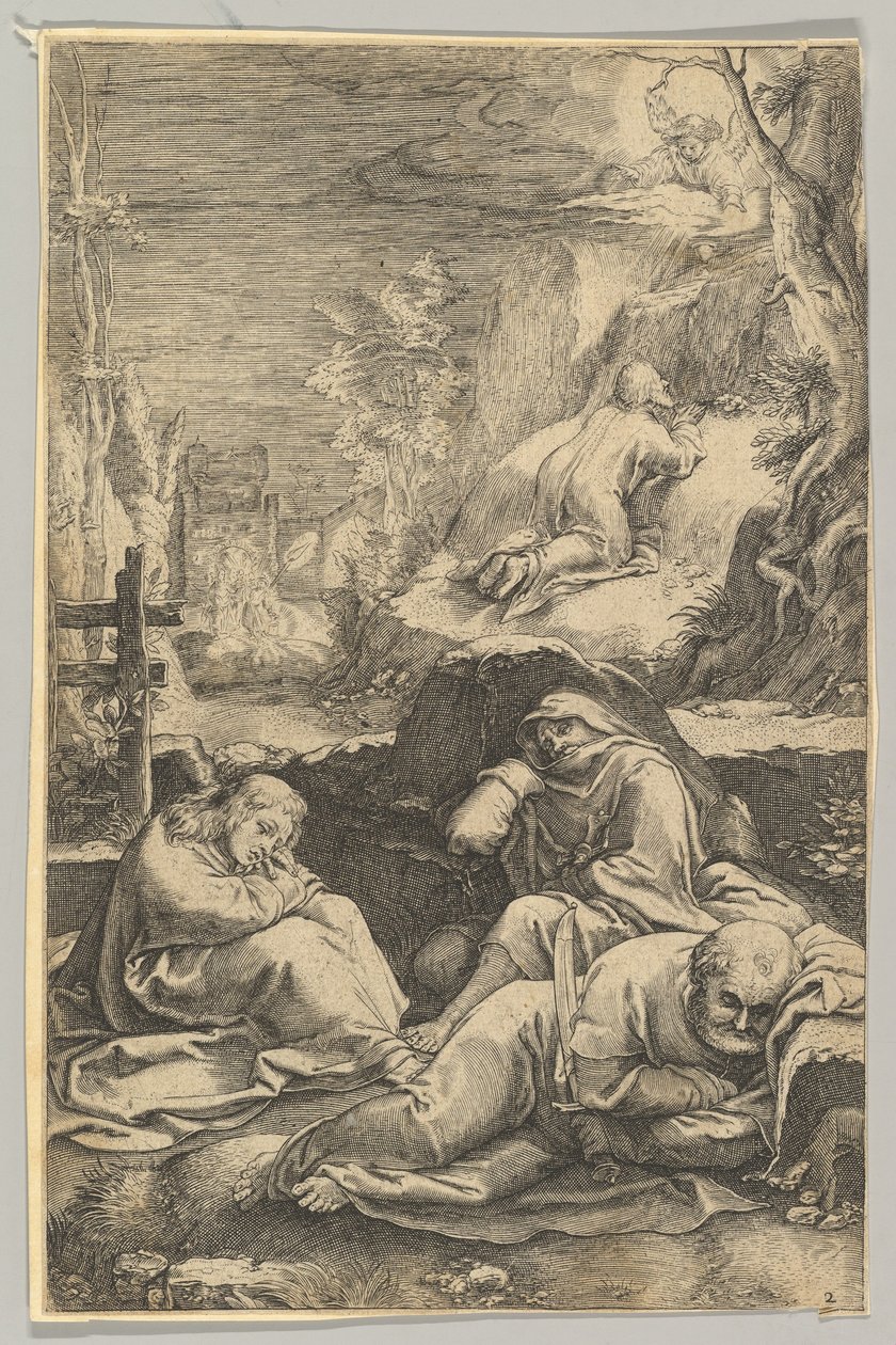 Agónie v zahradě, z Umučení Krista, ca. 1623. od Ludovicus Siceram