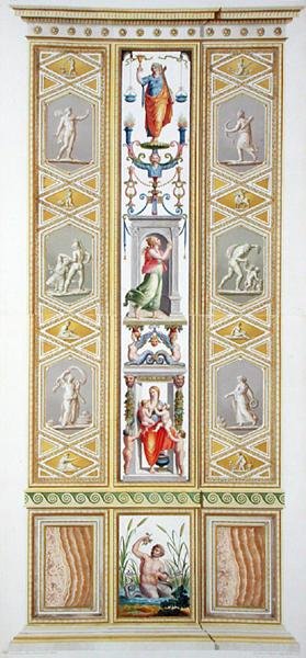 Panel z Raphael Loggia ve Vatikánu, z „Delle Loggie di Rafaele nel Vaticano“, vyrytý Giovanni Volpato (1735-1803) od Ludovicus Tesio (after) Taurinensis