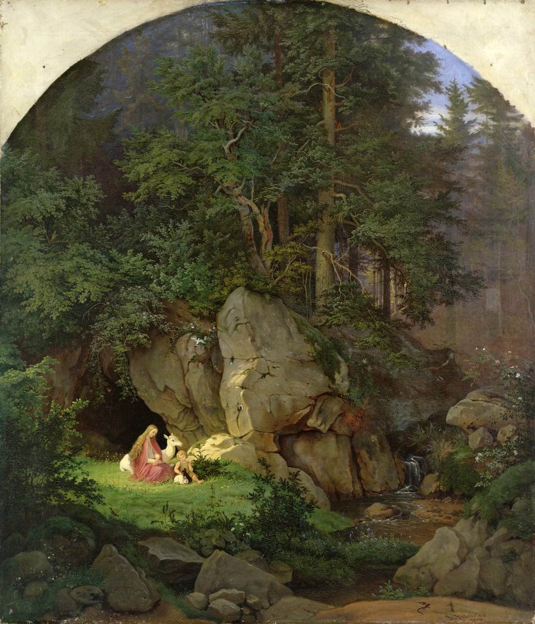 Genoveva na mýtině dřeva, 1839-41 od Ludwig Adrian Richter
