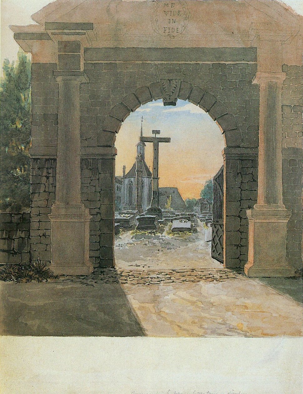 Vchod do Johannisfriedhofu v Norimberku od Ludwig Emil Grimm