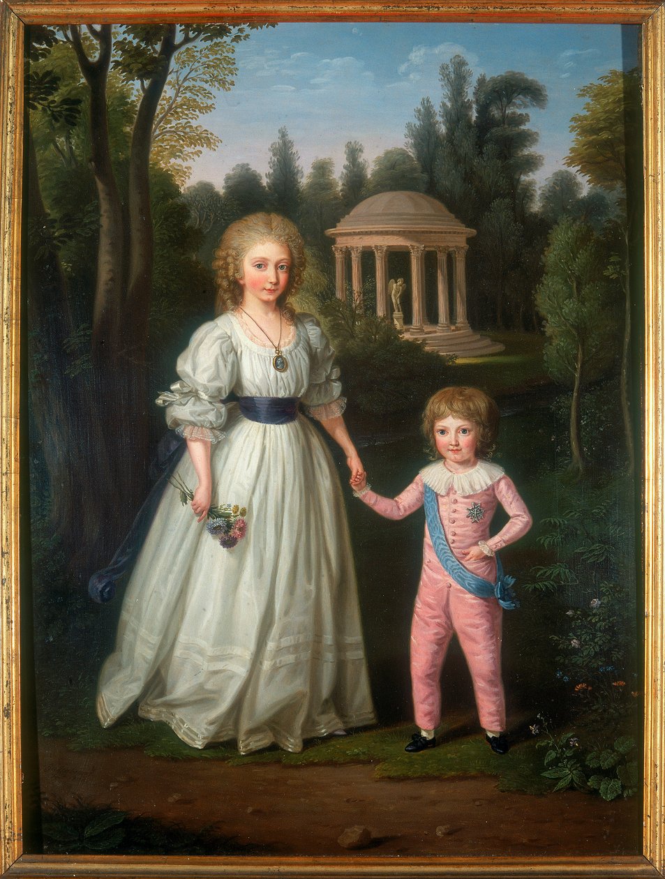 Dvojportrét, děti francouzské královny Marie Antionette, v exteriéru od Ludwig Guttenbrunn
