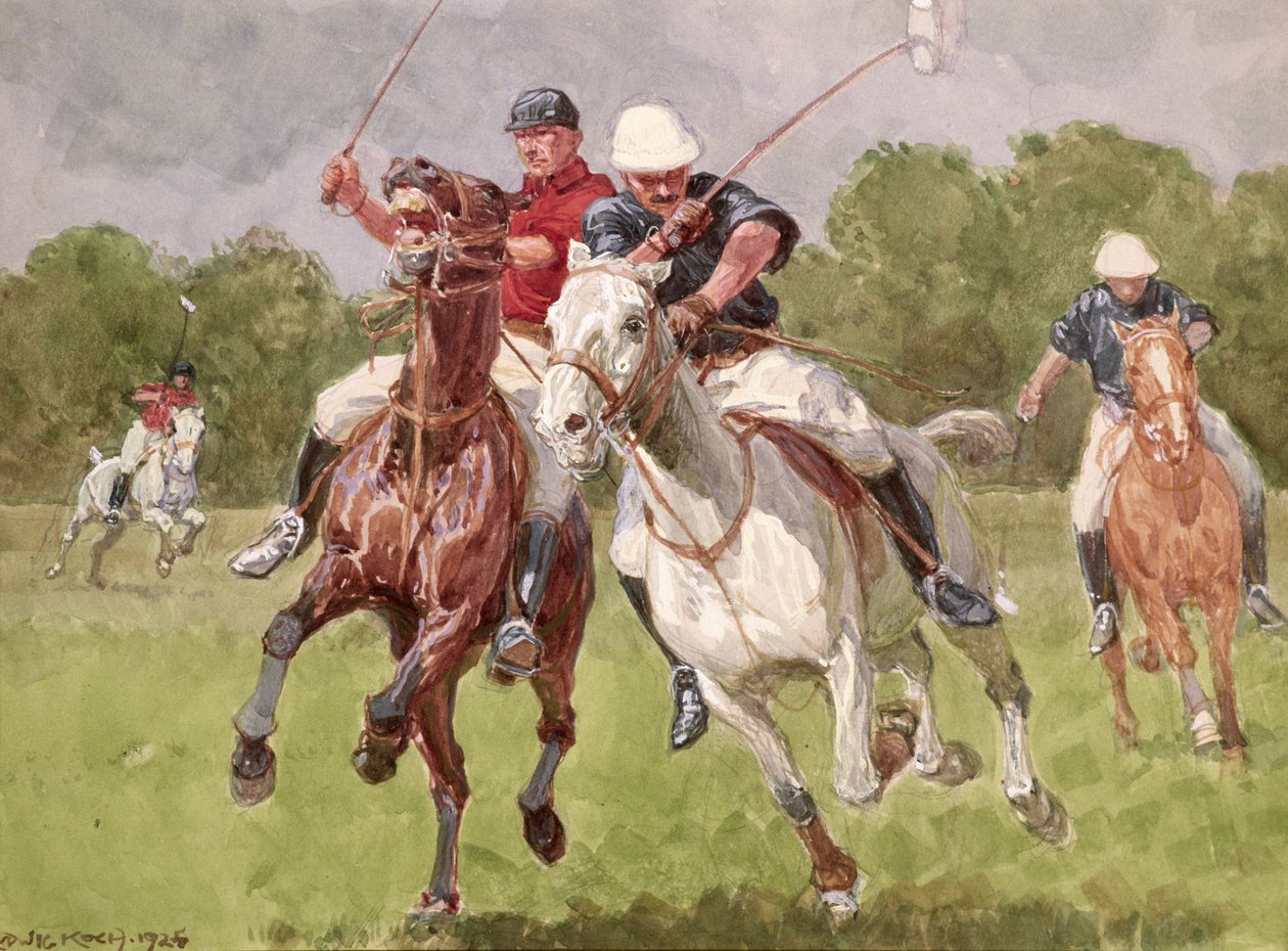 Riding Off, 1925 (wc a kvaš na papíře) od Ludwig Koch