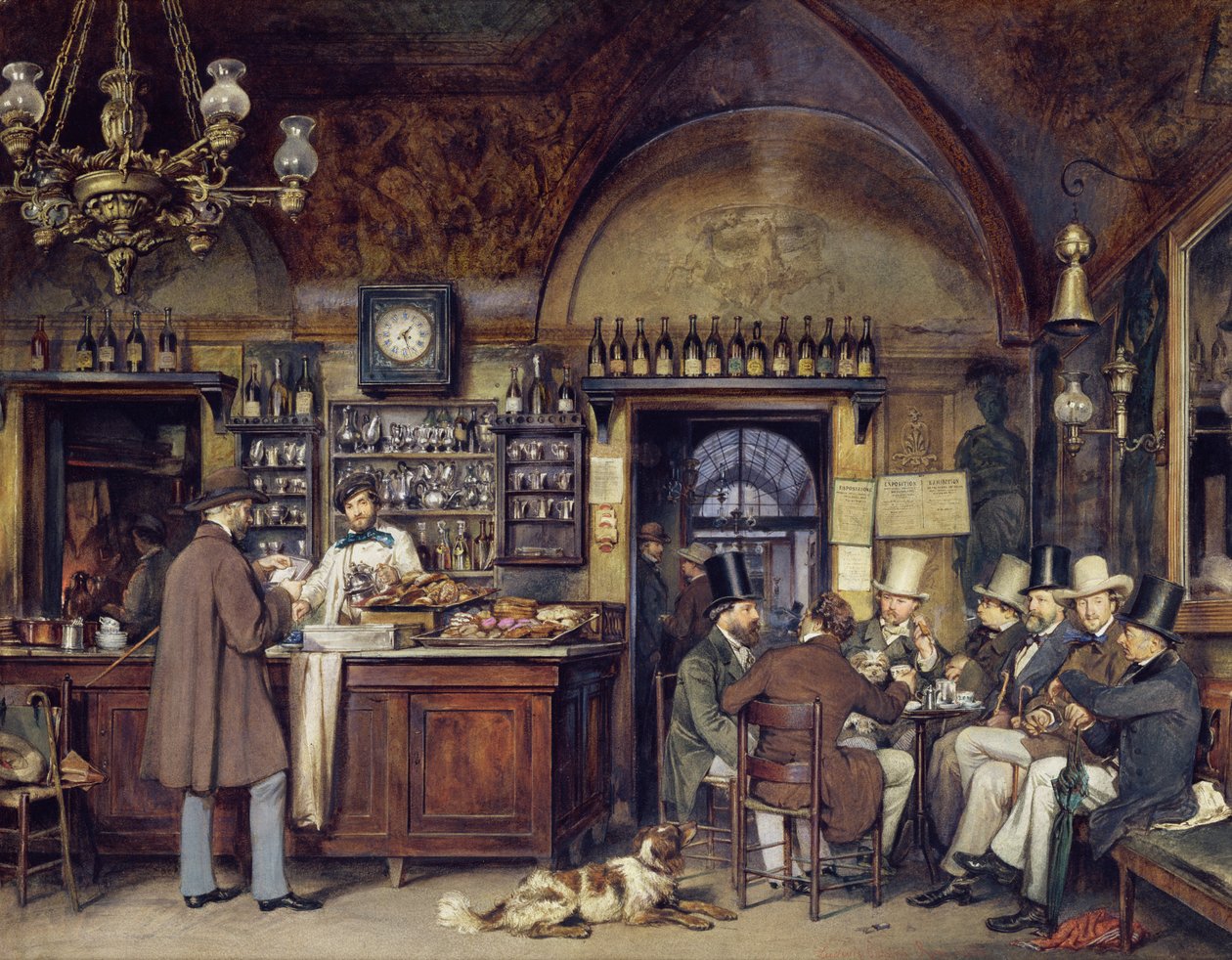 Řecká kavárna v Římě, 1856 od Ludwig Passini
