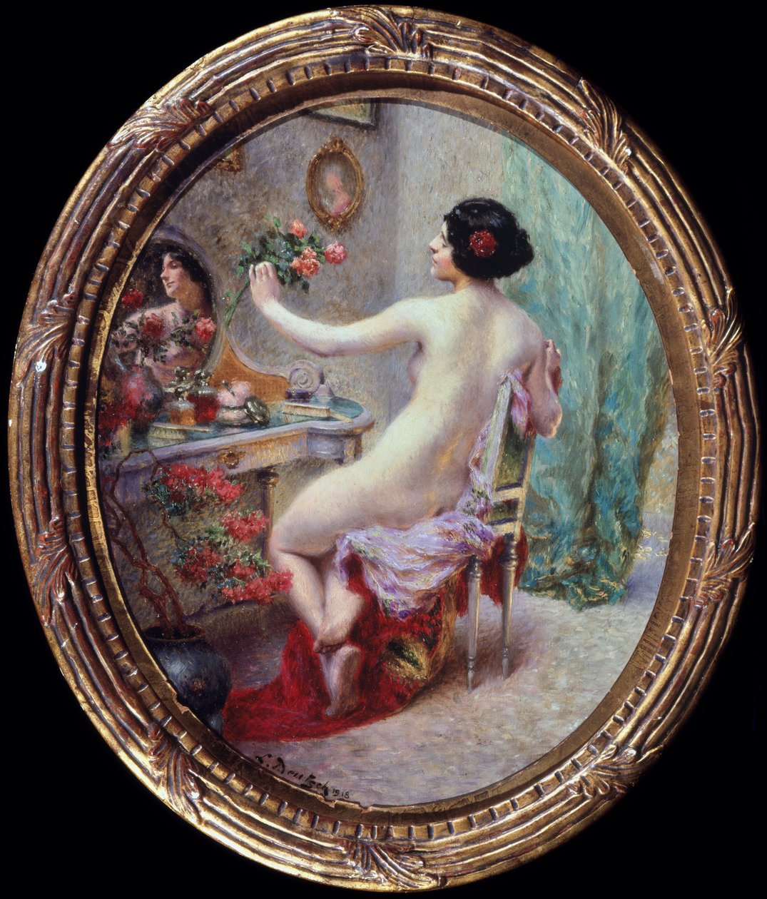 La Toilette. Peinture de Ludwig Deutsch (1855-1935) od Ludwig Deutsch