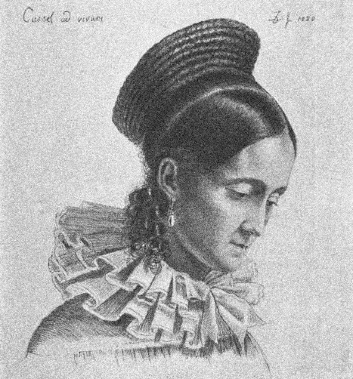 Charlotte Amalie Hassenpflugová, 1820 od Ludwig Emil Grimm