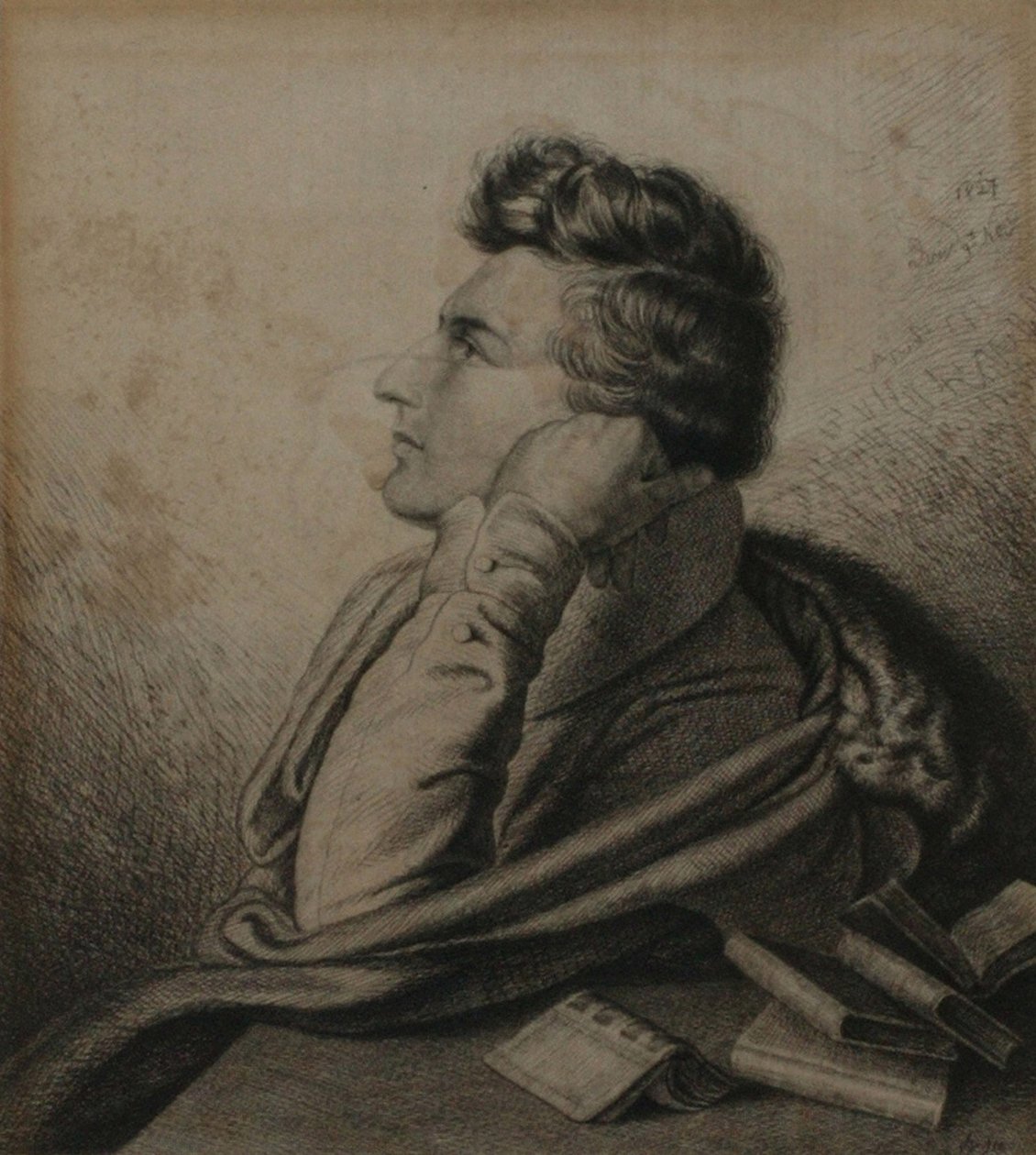 Portrét básníka Heinricha Heineho 1797-1856, 1827 od Ludwig Emil Grimm