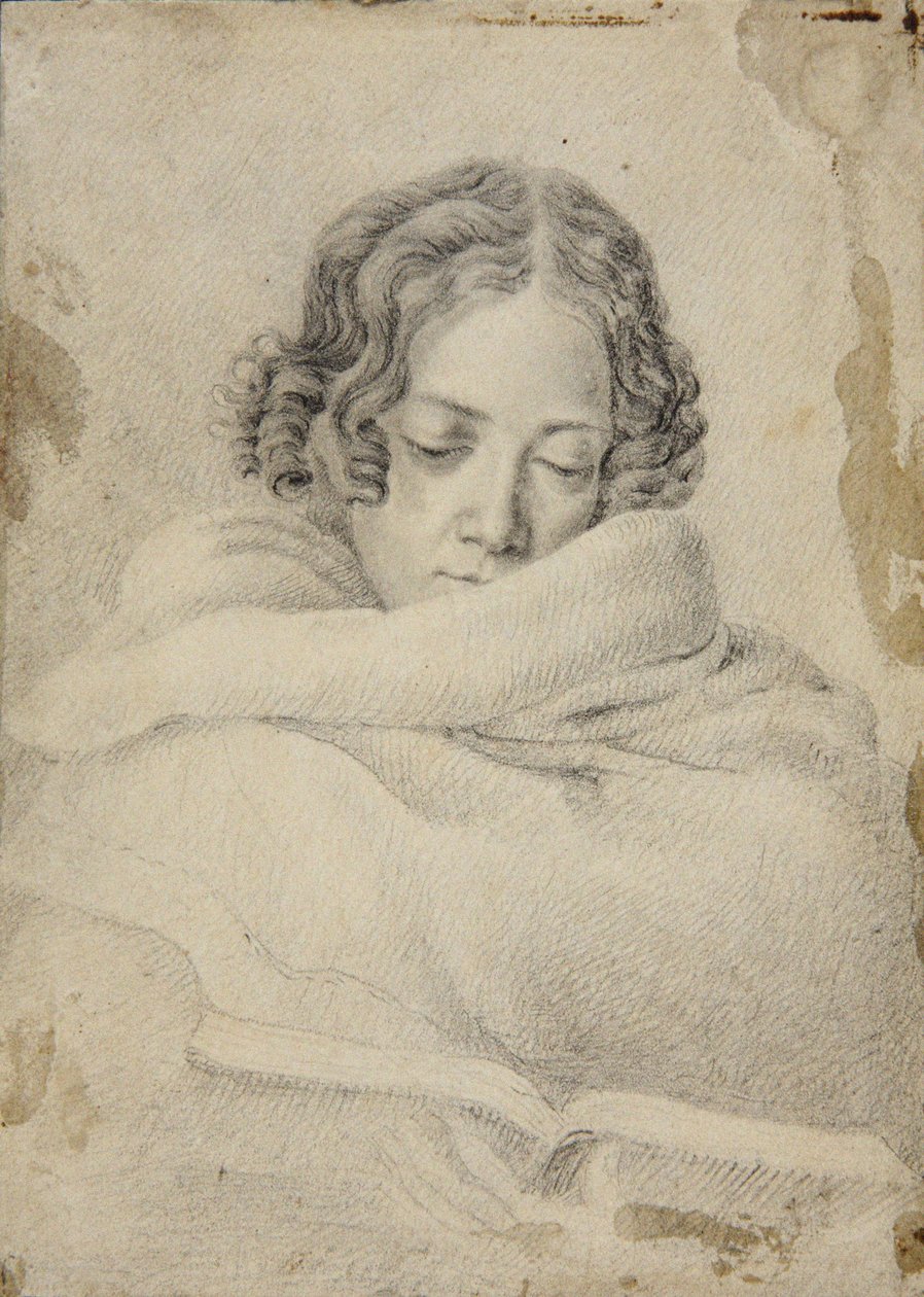 Portrét spisovatelky Bettine von Arnim 1785-1859, rozené Brentano, cca 1809. od Ludwig Emil Grimm