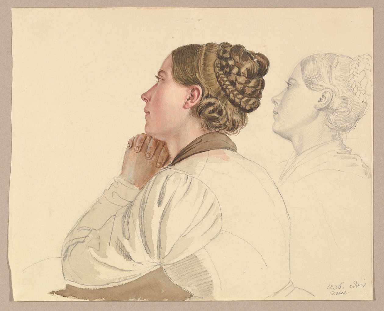 Studie modlící se ženy od Ludwig Emil Grimm