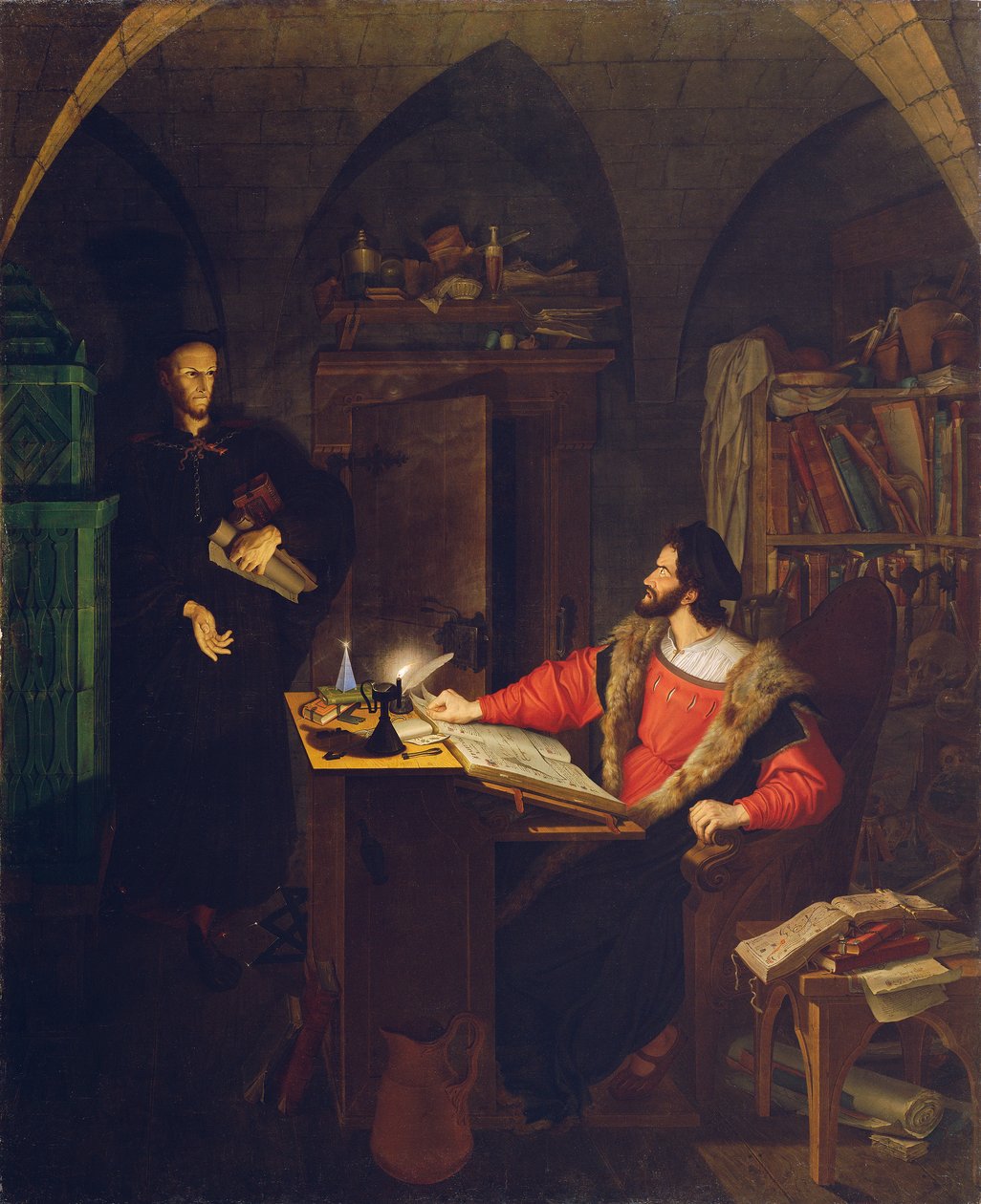 Faust a Mefisto v pracovně od Ludwig Ferdinand Schnorr von Carolsfeld