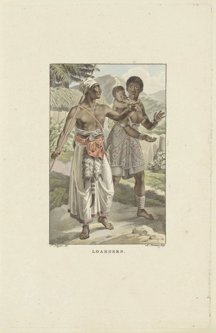 Obyvatelé pobřeží Loango-Angola Loangers (titul na objektu) od Ludwig Gottlieb Portman