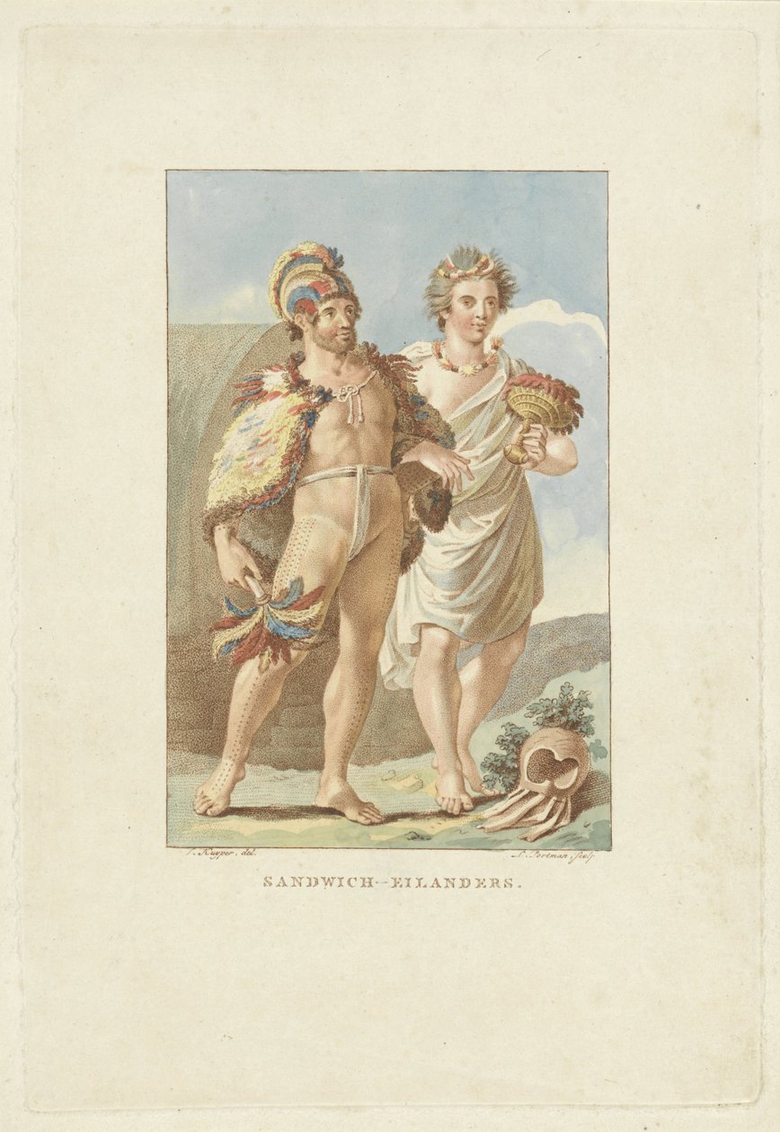 Obyvatelé Sandwichových ostrovů (Havaj) Sandwich Islands (název na objektu) od Ludwig Gottlieb Portman