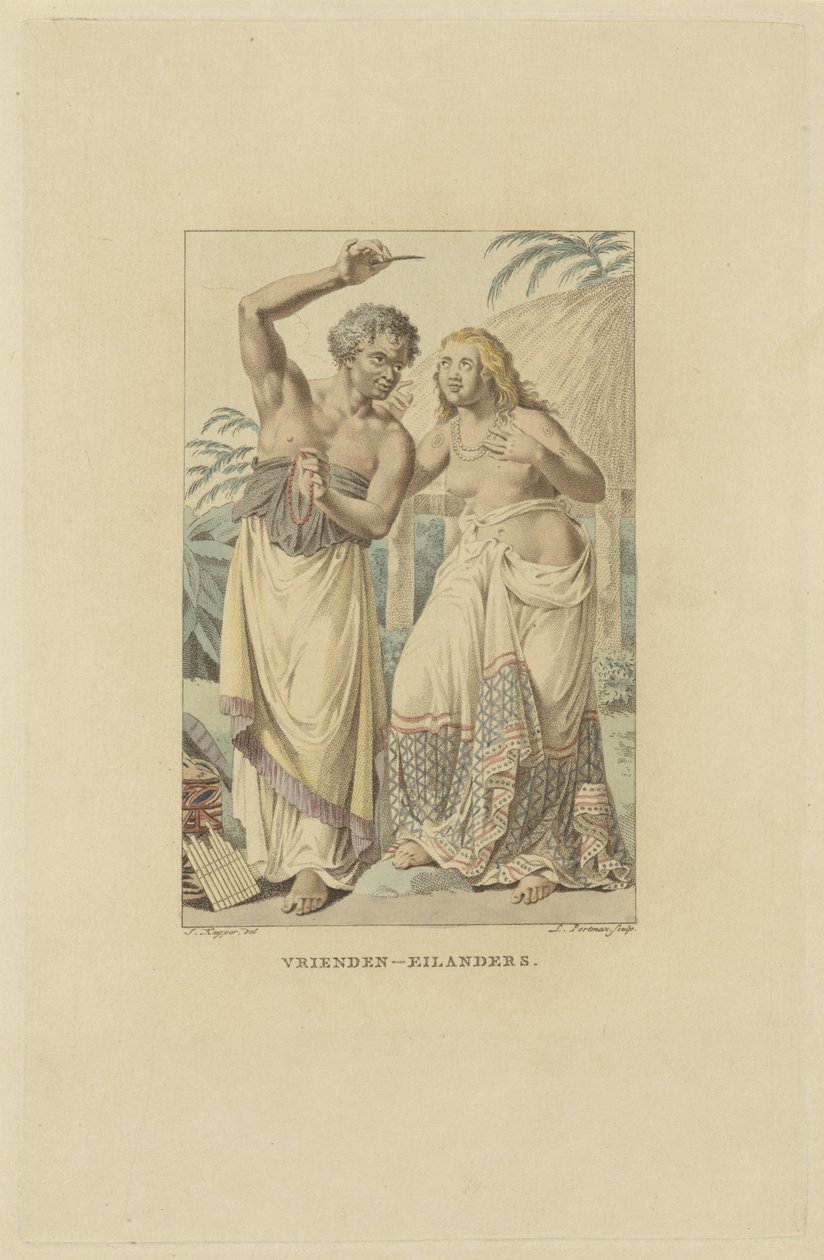 Obyvatelé Přátelských ostrovů (souostroví Tonga) Friends-Islanders (název na objektu) od Ludwig Gottlieb Portman