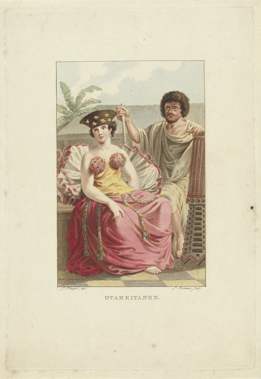 Obyvatelé ostrova Otaheite (Tahiti) Otaheitanen (název na objektu) od Ludwig Gottlieb Portman