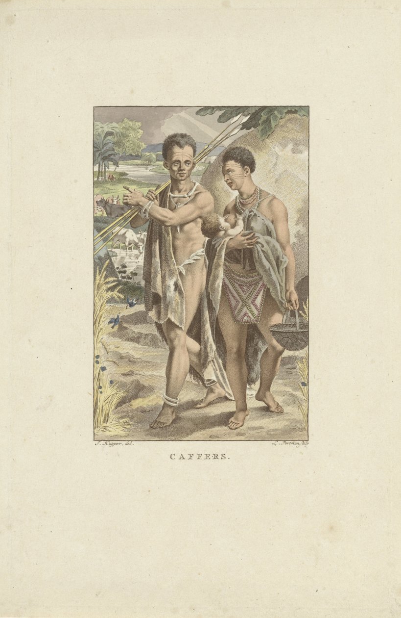 Obyvatelé jižní Afriky Caffers (název na objektu) od Ludwig Gottlieb Portman