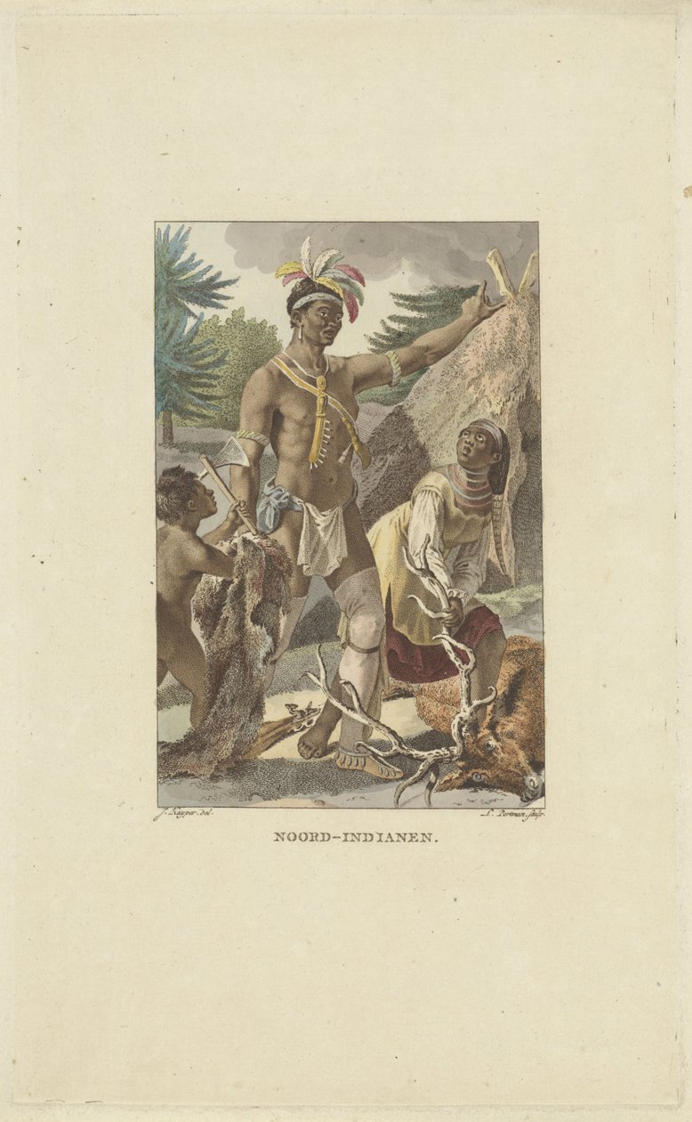 Irokézská rodina před teepee Severní indiáni (název na předmětu) od Ludwig Gottlieb Portman