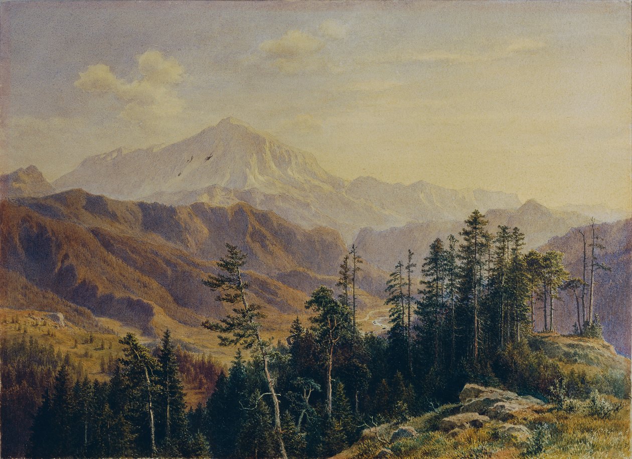 Schneeberg v Dolním Rakousku při pohledu z Gutensteinu od Ludwig Halauska
