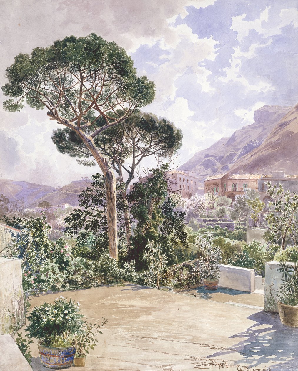 Castellamare (tužka a akvarel) od Ludwig Hans Fischer