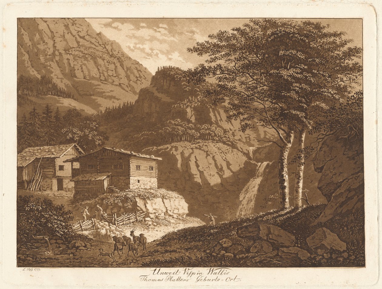 Nedaleko Vispu ve Valais / místo narození Thomase Plattera od Ludwig Hess