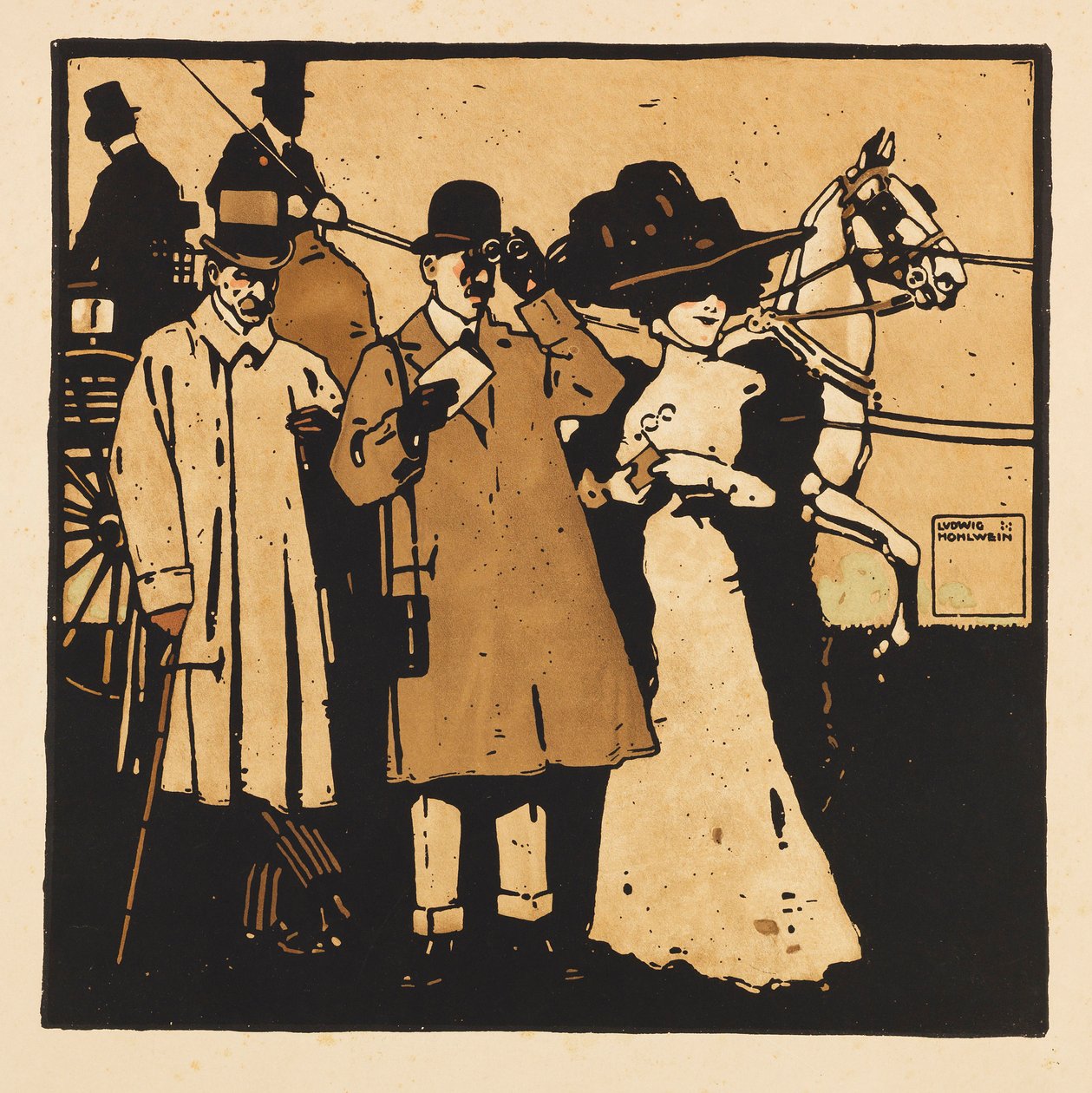 Z Portfolio Turf. Dvanáct snímků koňských dostihů, 1909. od Ludwig Hohlwein
