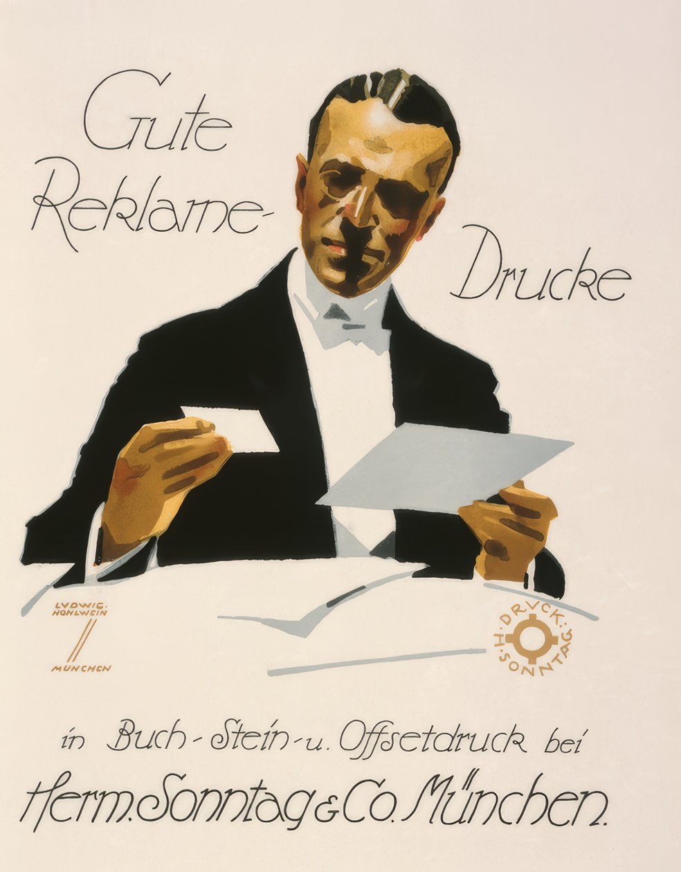 Dobré reklamní tisky u Herm. neděle a spol. Mnichov od Ludwig Hohlwein