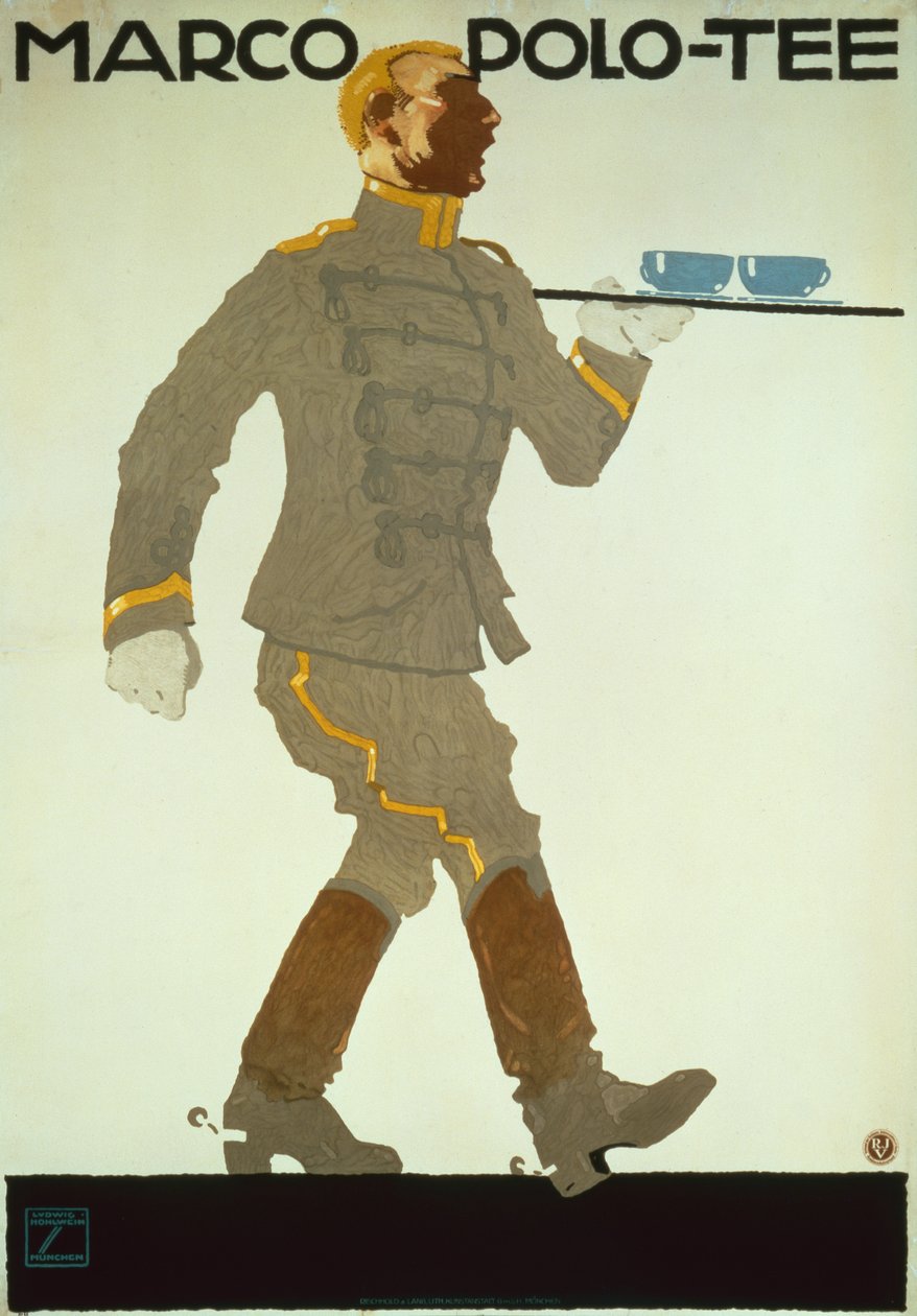 Marco Polo Tee, kolem roku 1914 (barevné lito) od Ludwig Hohlwein