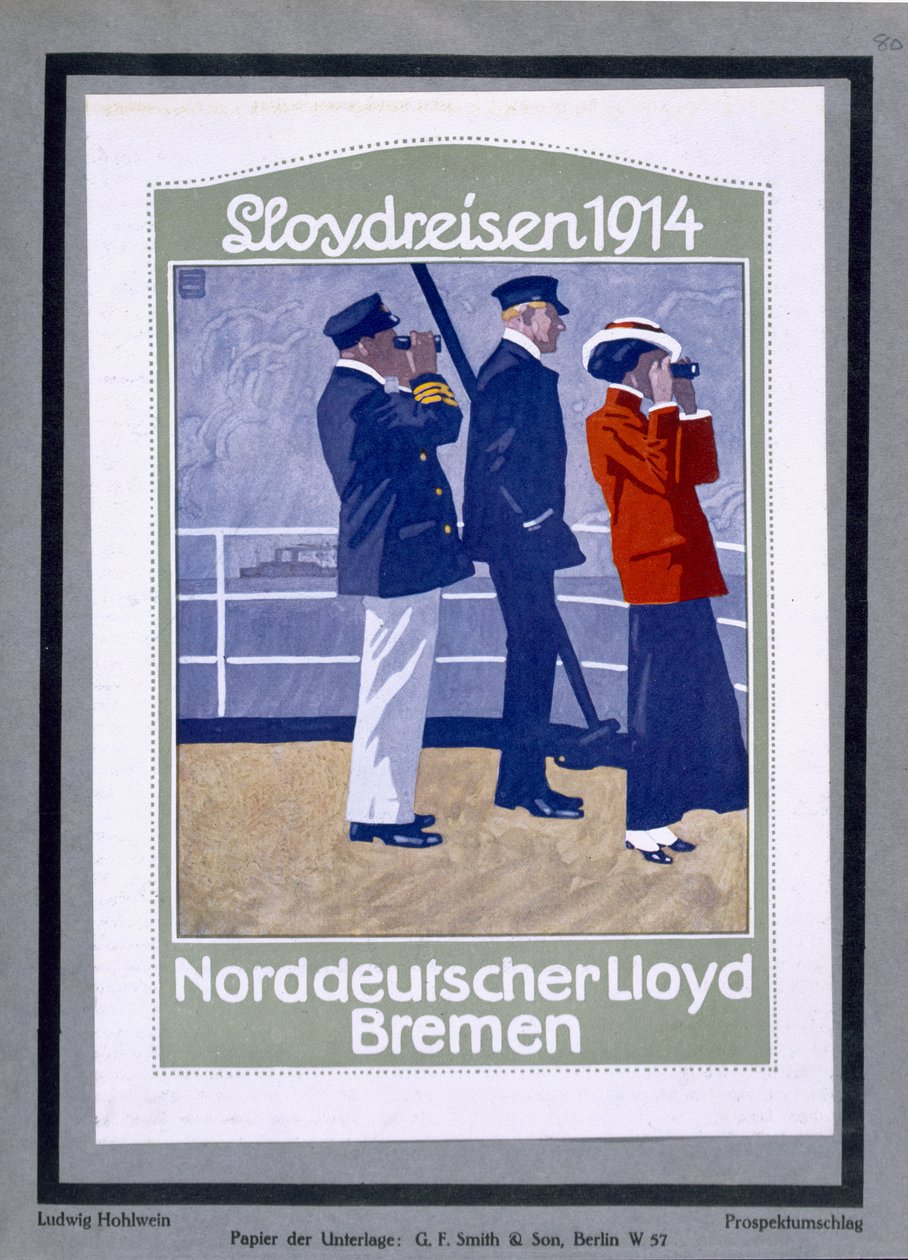 Plakát zobrazující palubu výletní lodi od Ludwig Hohlwein
