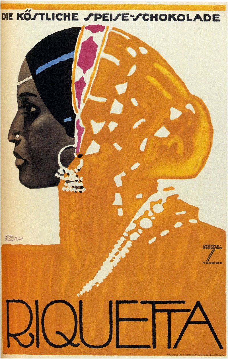 Čokoláda Riquetta, 1925 od Ludwig Hohlwein