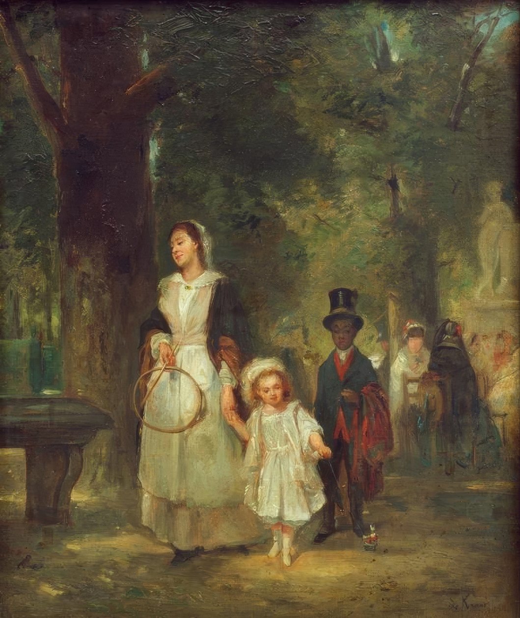 Procházka v Tuileries Gardens od Ludwig Knaus