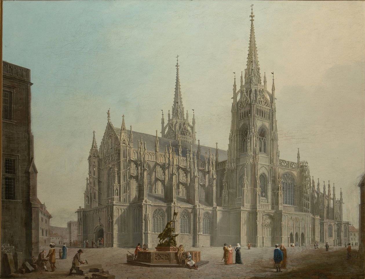 La cathedrale saint Guy de Prague - Katedrála svatého Víta v Praze - Ludvik Kohl (1746-1821). Olej na plátně od Ludwig Kohl