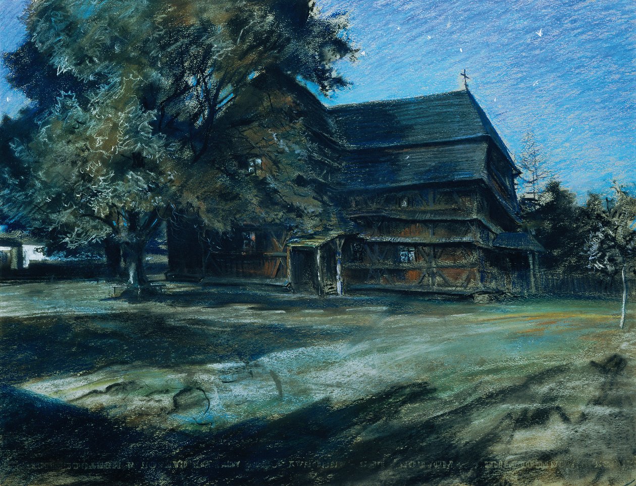 dřevěný kostel od Ludwig Michalek