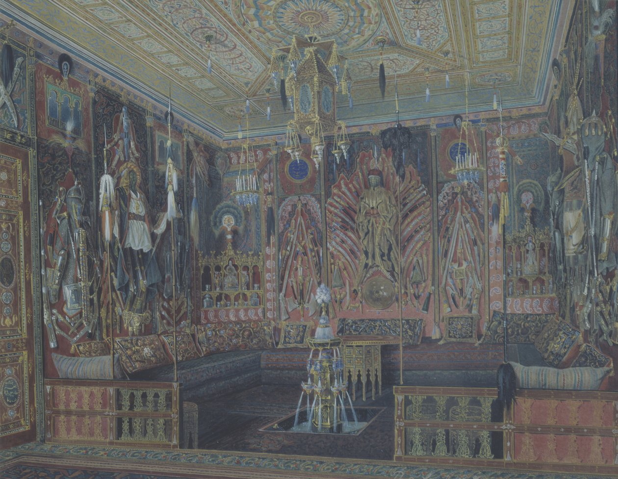 Asijská turecká místnost ve Velkém paláci v Carskoje Selo od Ludwig Premazzi