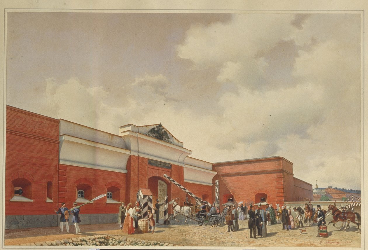 Kronštadtská mořská pevnost Brány Petrohradu, 1850 od Ludwig Premazzi