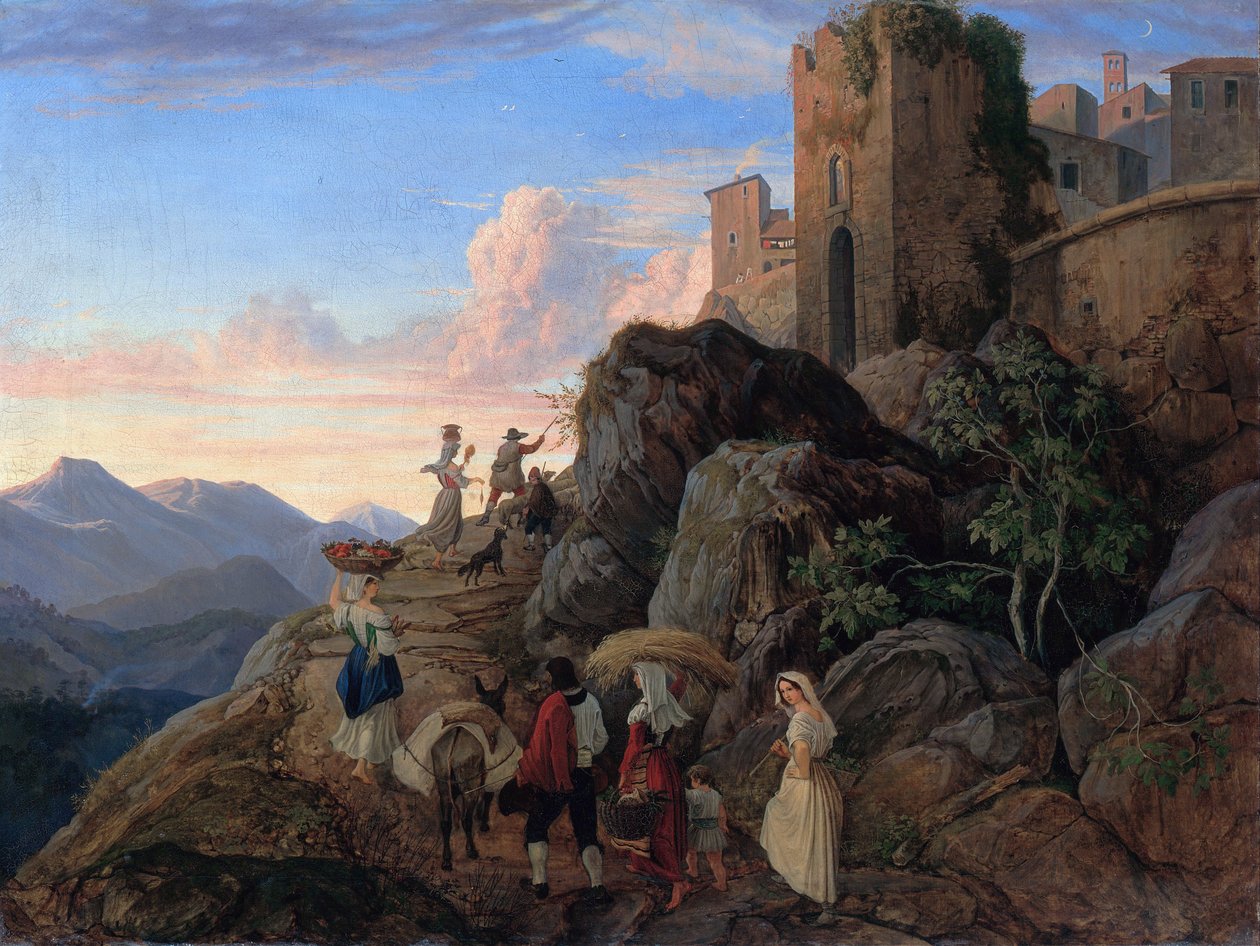 Civitella (večer) od Ludwig Richter