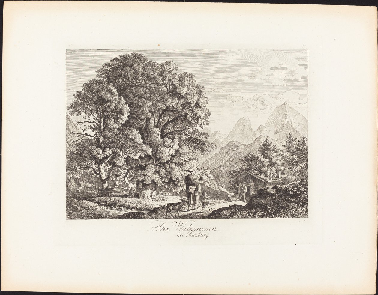 Watzmann u Salzburgu od Ludwig Richter