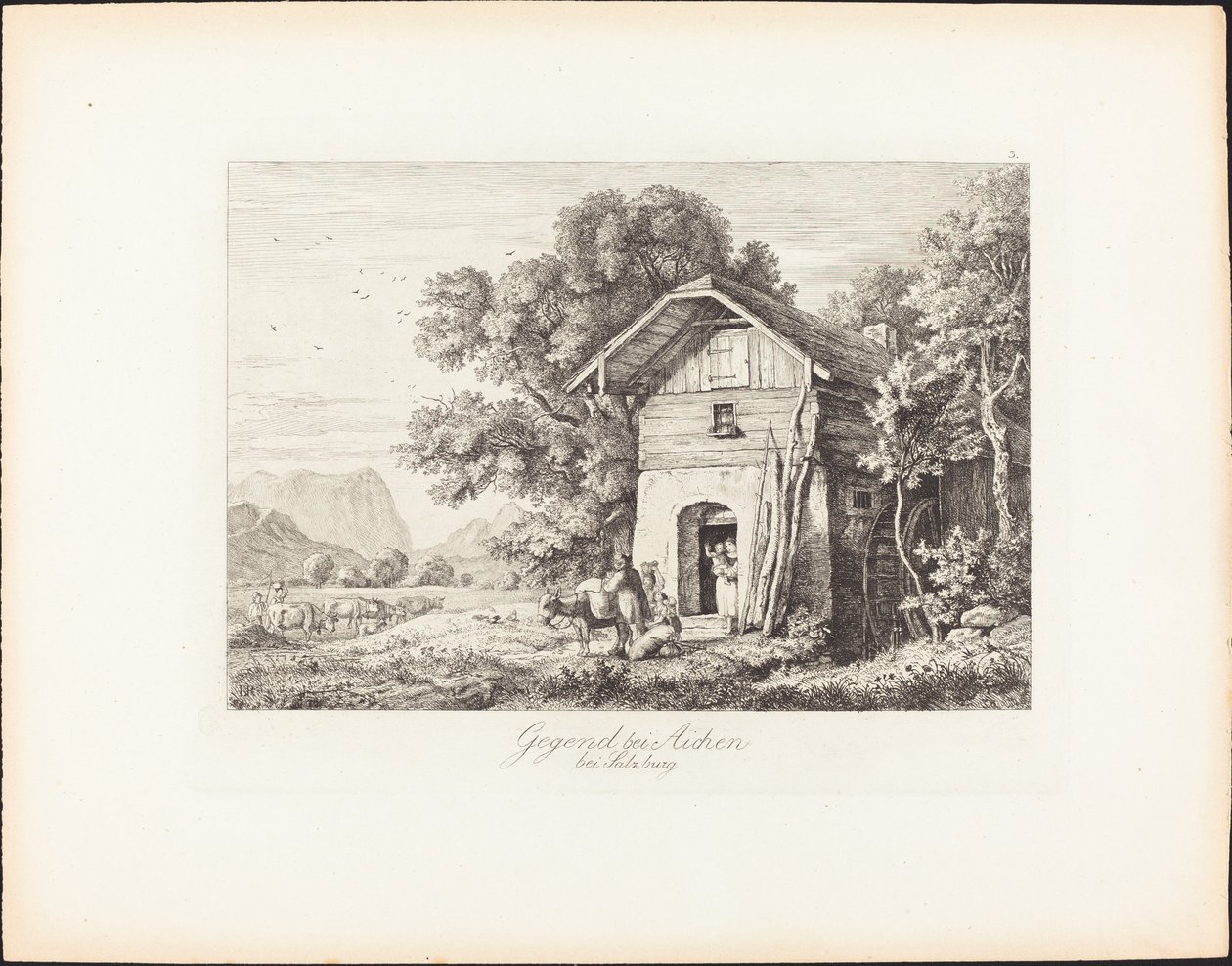 Region poblíž Aichen u Salzburgu od Ludwig Richter