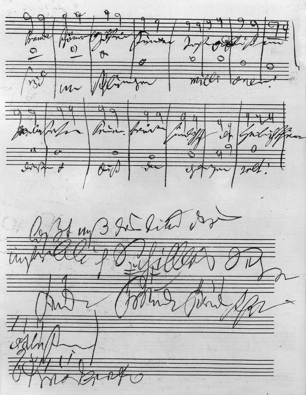 Ručně psané hudební skóre (inkoust na papíře) od Ludwig van Beethoven