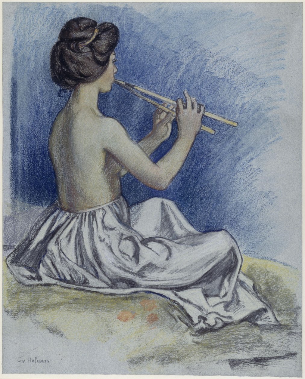 Flétnistka od Ludwig von Hofmann