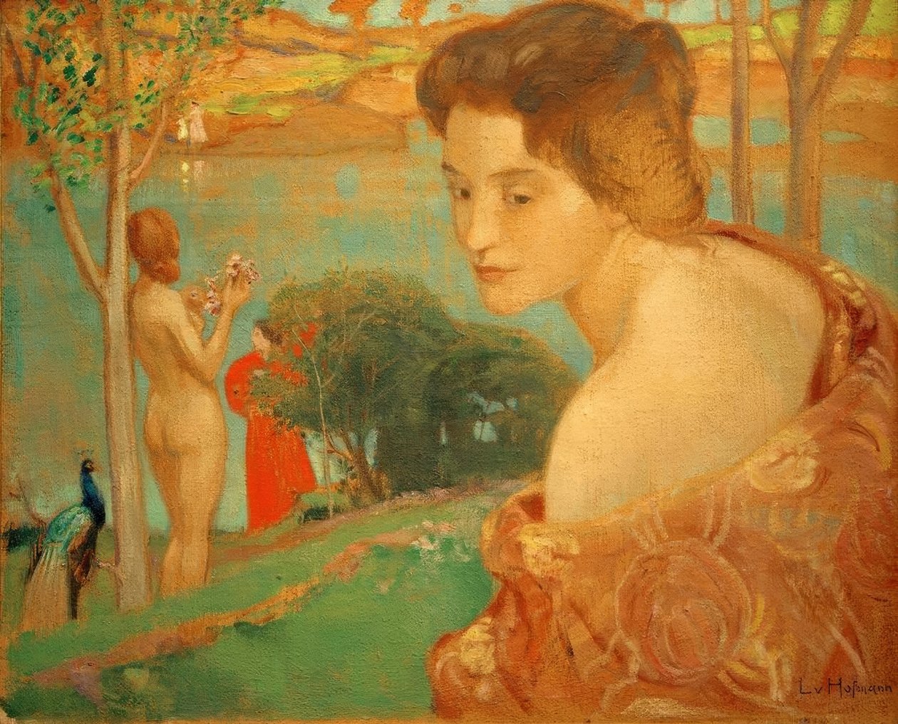 Dívka na pláži od Ludwig von Hofmann
