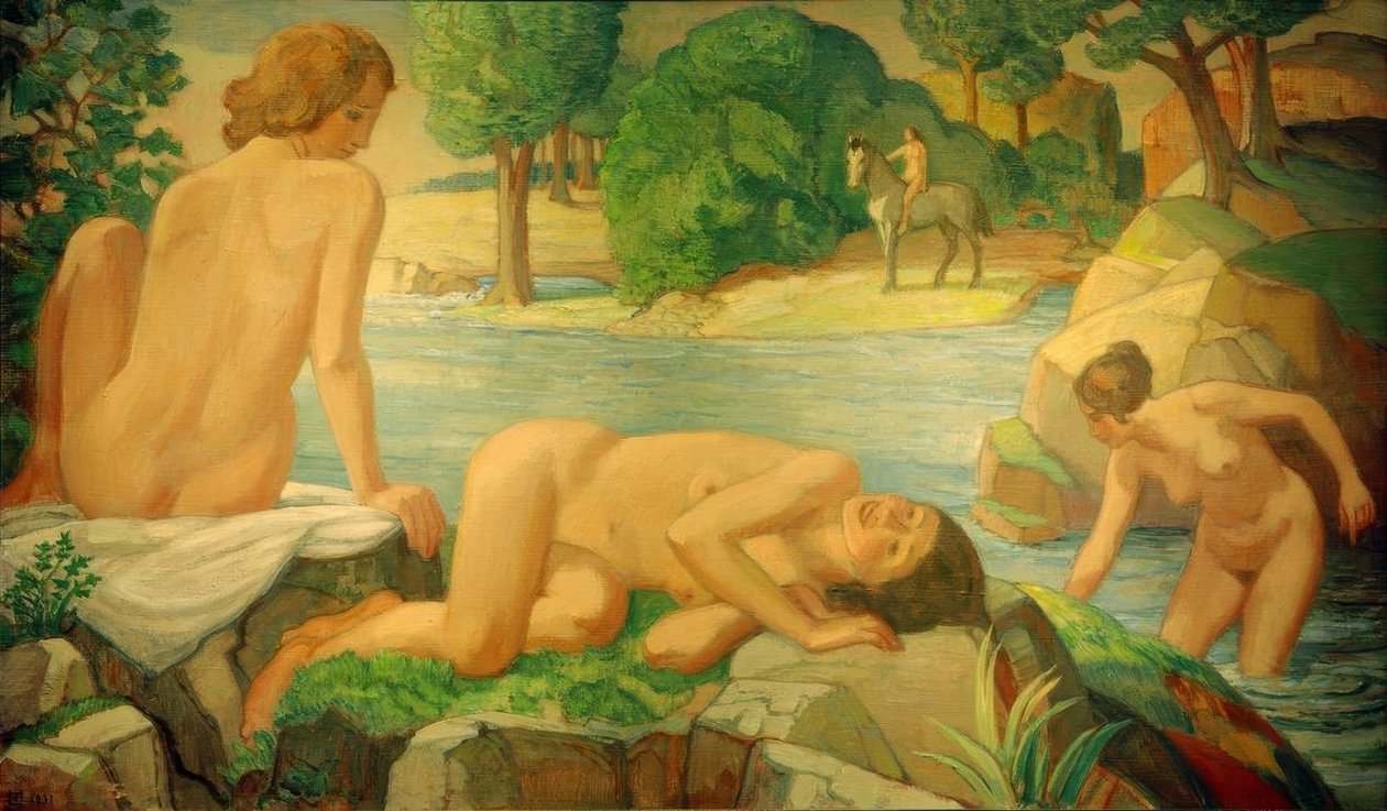 Léto (ženy u rybníka) od Ludwig von Hofmann