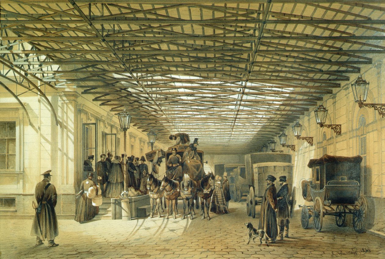 Odjezd dostavníku z nádraží St. Petersburg, 1848 od Luigi Premazzi