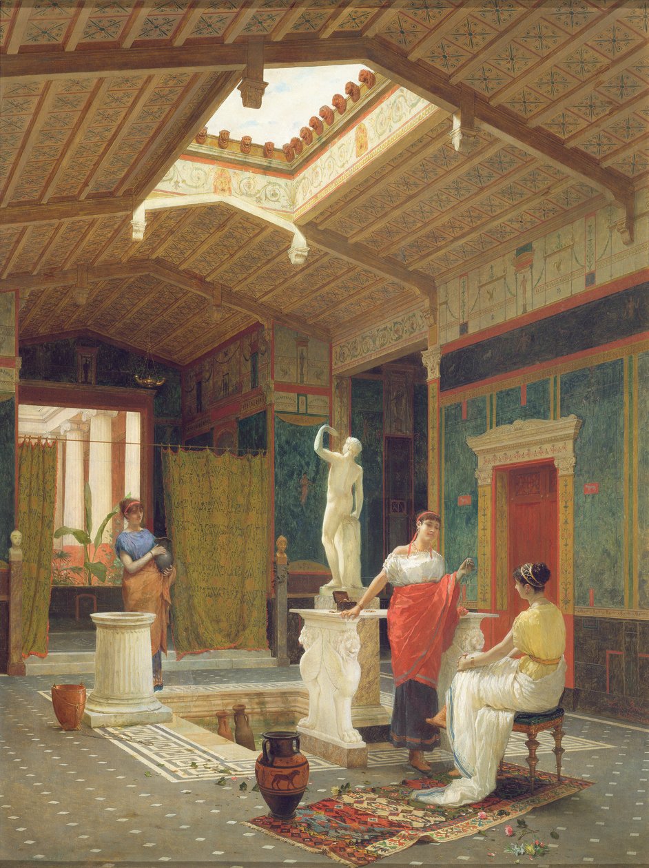 Pompejský interiér, 1882 od Luigi Bazzani